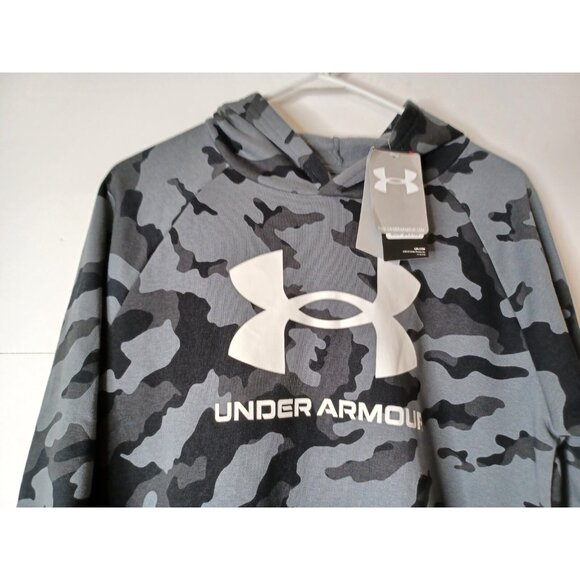 Under Armour Cold Gear Camo Hoodie Sweatshirt Black Gray Youth Boys Size XL - Picture 3 of 7